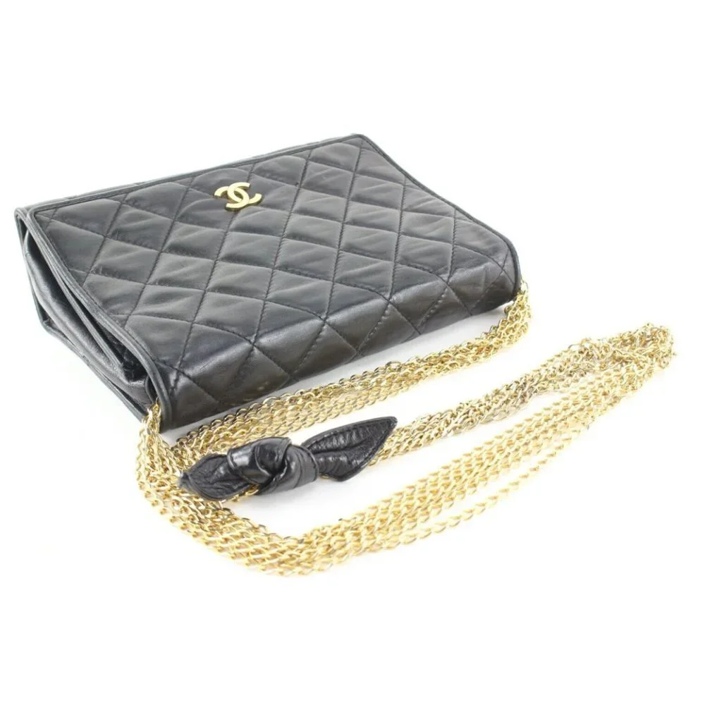 CHANEL black quilted